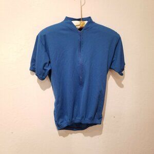 Kucharik Clothing Half-Zip Short Sleeve Cycling Bicycle Jersey Shirt Top Blue
